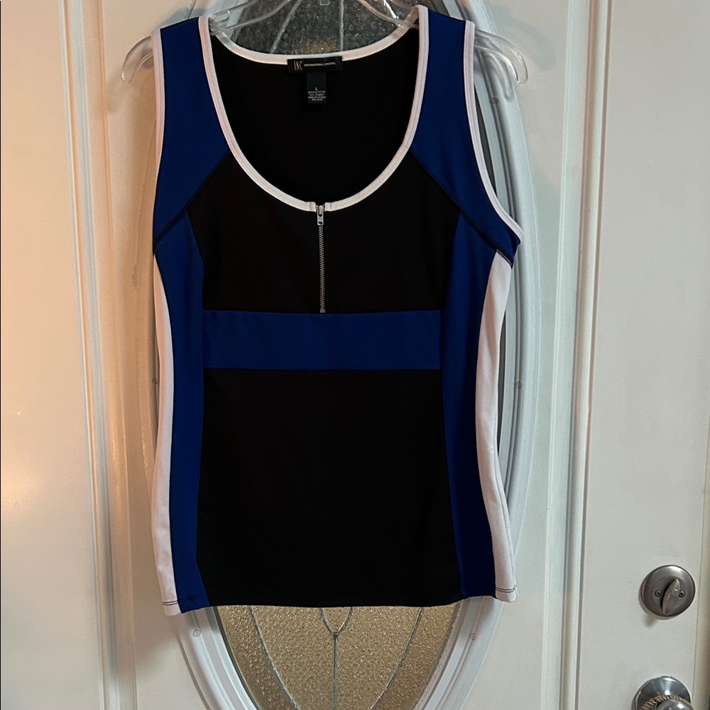 INC International Concepts Black and Blue Tank Top